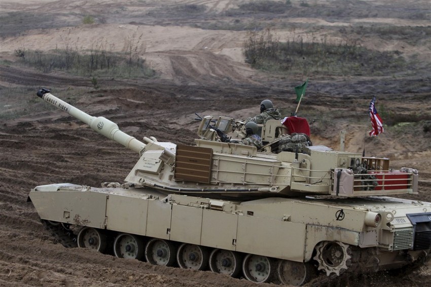 Američki tenk abrams na vojnim vežbama u Letoniji u oktobru 2018.