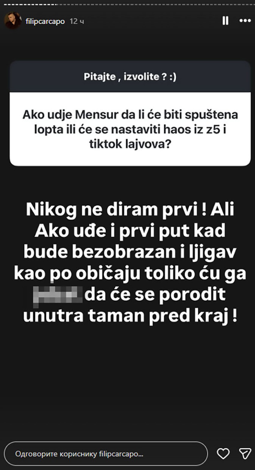 Filip Car brutalno prozvao Mensura Ajdarpašića, uputio mu žestoke pretnje