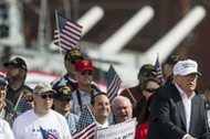 Republican presidential candidate Trump speaks during a campaign rally