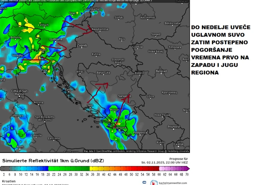 Do nedelje uveče uglavnom suvo vreme