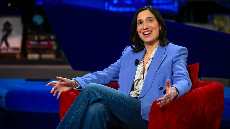 Elly Schlein w programie „Oggi è un altro giorno” w TV RAI, Rzym, 21 lutego 2023 r.