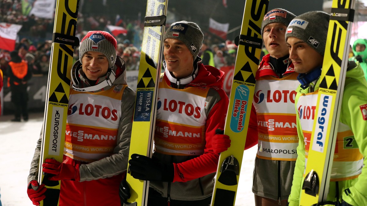 Piotr Żyła, Kamil Stoch, Maciej Kot i Dawid Kubacki