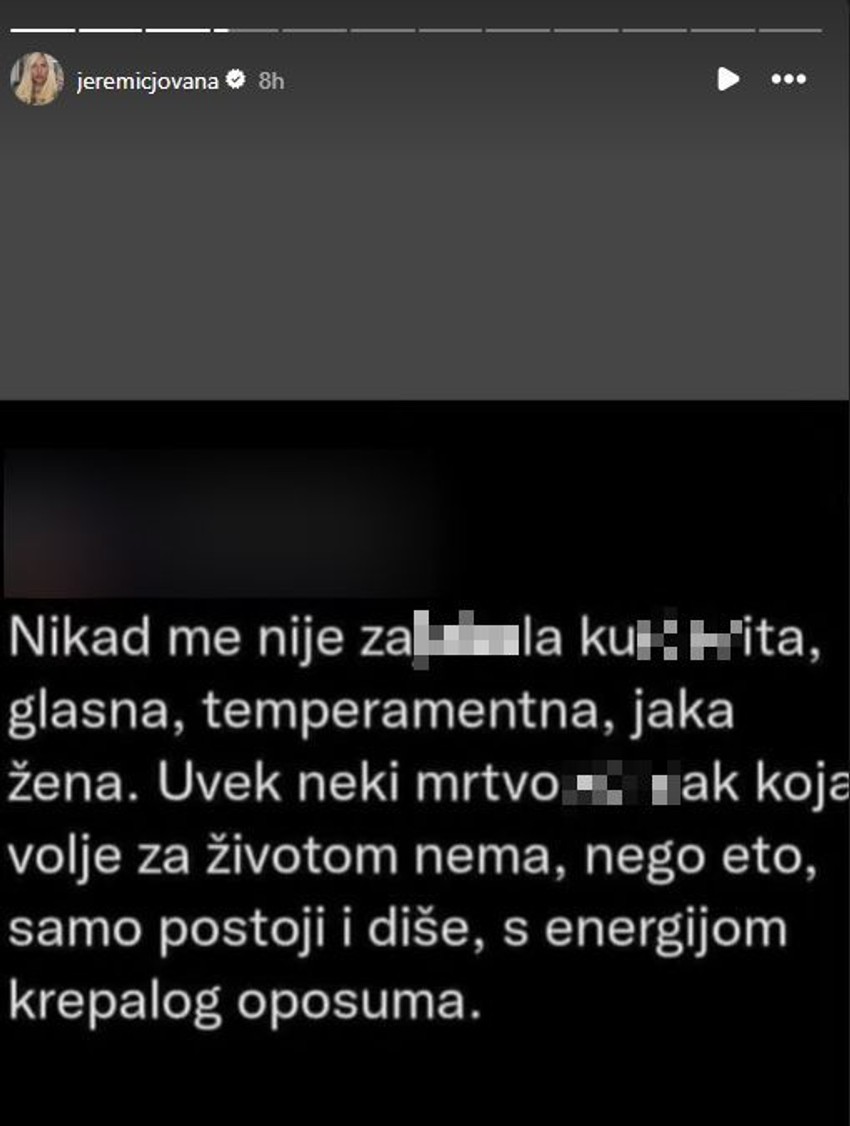 Jovana Jeremić, objava