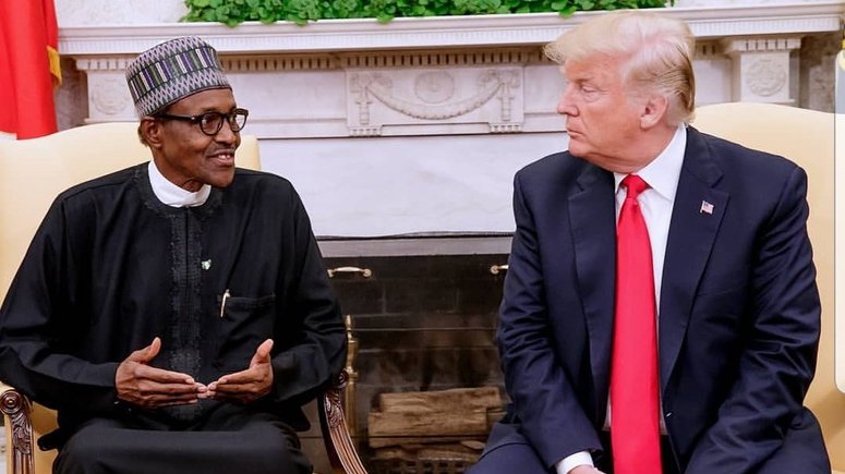 Nigeria's President Muhammadu Buhari and United States' President Donald Trump met at the White House in April 2018 to strengthen ties, but the US president has now slammed the door in the face of Nigerians seeking permanent residency in the North African country [White House Media]