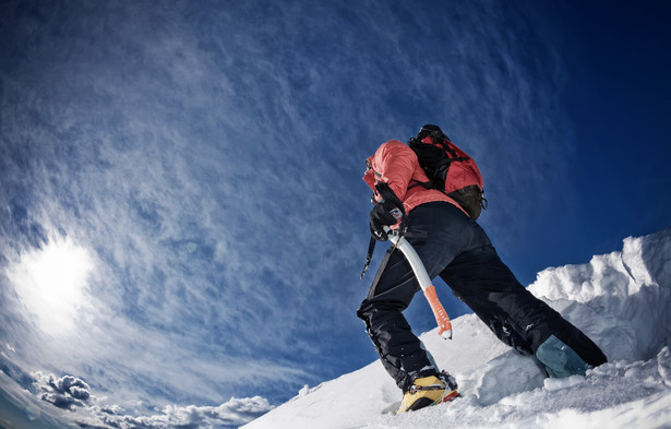Alpinista na Mont Blanc