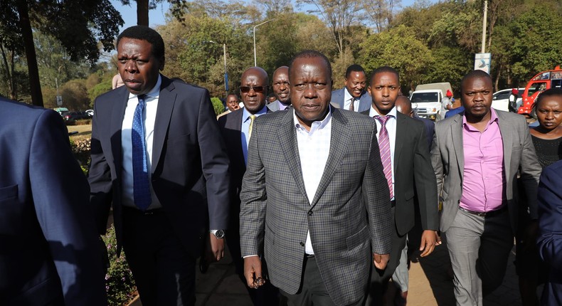 Former Interior CS Fred Matiang'i at the DCI headquarters Photo/Courtesy 