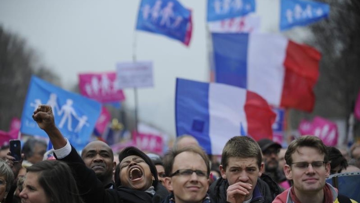 Francja paryż protest małżeństwa homoseksualne