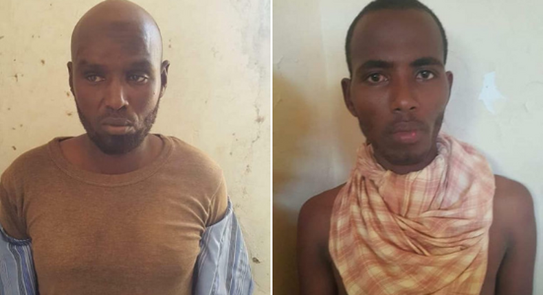 Aden Hassan Mohammed (22) and Ibrahim Ali Guyo (19) who were arrested after a taxi driver drove them into a police station