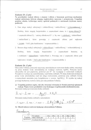Matura z chemii - odpowiedzi do poziomu rozszerzonego
