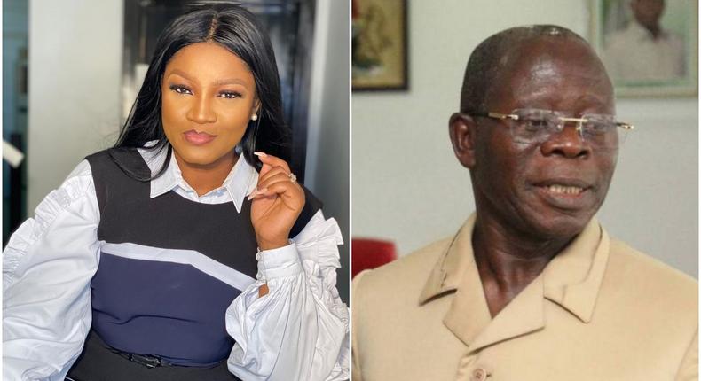 Nollywood actress Omotola Jalade Ekeinde and politician Adams Oshiomole [Instagram/RealOmosexy] [TheSun]