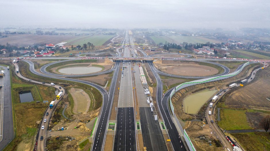 Budowa autostrady w Piotrkowie Trybunalskim, zdjęcie z 30 grudnia