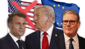 Emanuel Makron Kir Starmer i Donald Tramp