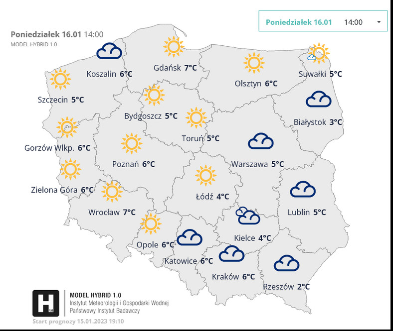 Prognoza pogody dla Polski