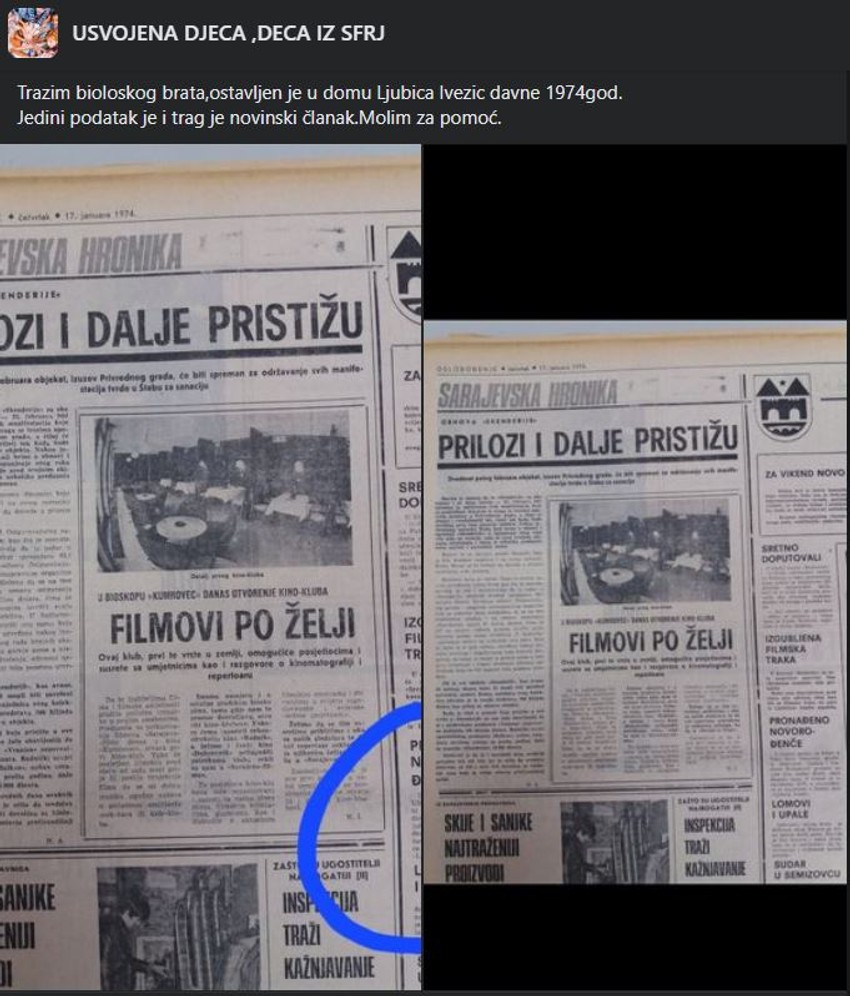Novine, ostavljena beba