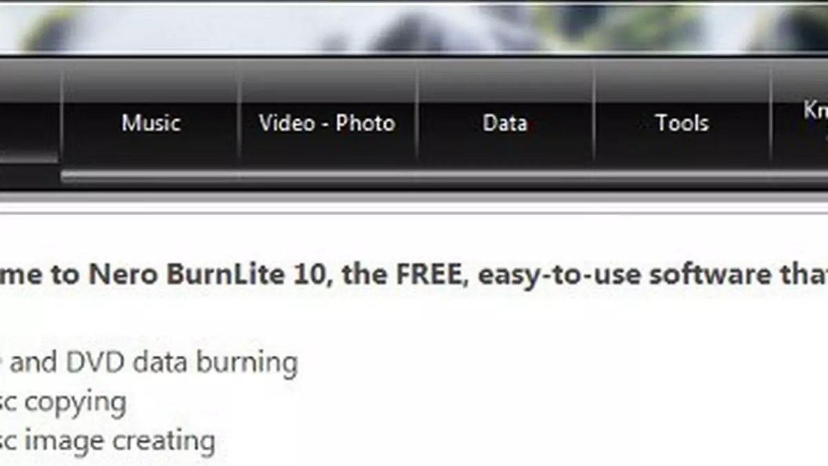 Nero BurnLite – bezpłatne wypalanie płyt