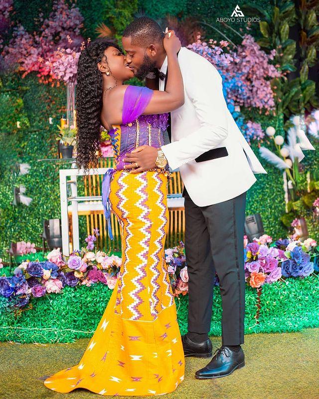 Abena Moet and husband share kiss during their wedding
