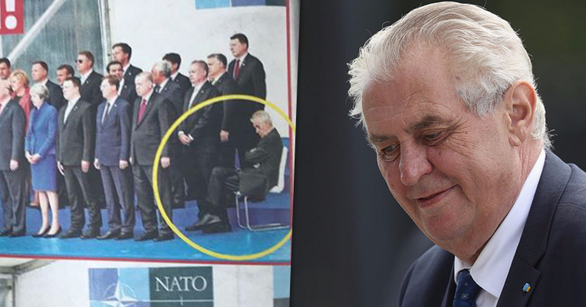 Spal český prezident během summitu NATO?  Tato fotografie obletěla svět