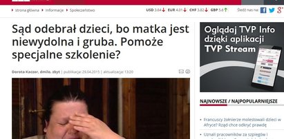 Sąd zabrał jej dzieci bo jest otyła?