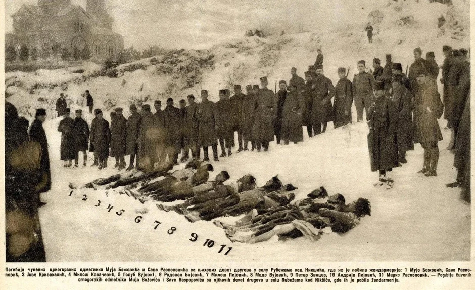 Petar Zvicer je ubijen u komitskoj grupi Raspopovića krajem 1924. godine. Njegovo telo je na ovoj arhivskoj slici označeno brojem 9