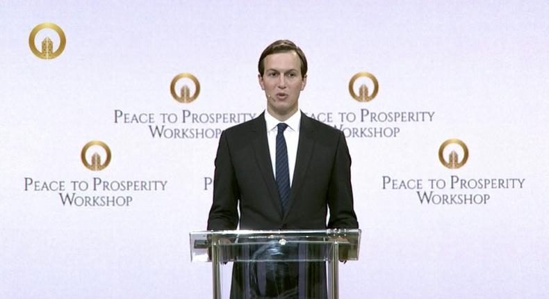 Jared Kushner, President Donald Trump's son-in-law and adviser, presents his ideas on Middle East peace at a workshop in Bahrain