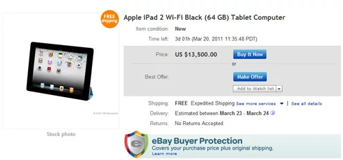 iPad 2 w promocji za cenę nowego samochodu...