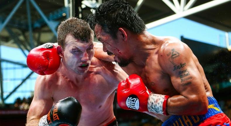 Jeff Horn (left) of Australia fights Manny Pacquiao of the Philippines in Brisbane on July 2. Australian Jeff Horn's shock welterweight title victory over Manny Pacquiao was confirmed on July 11 after a scoring review by the World Boxing Organization