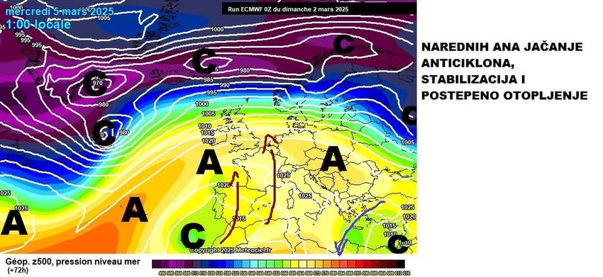 (MAPA) Vreme narednih dana u Srbiji