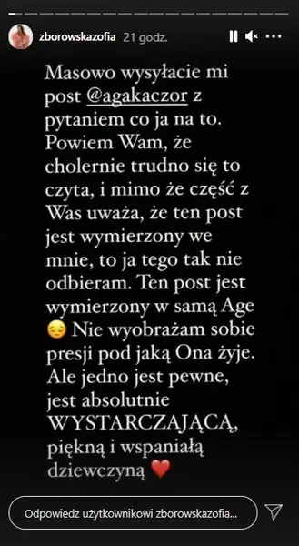 Spór o wpis Agnieszki Kaczorowskiej / Instagram