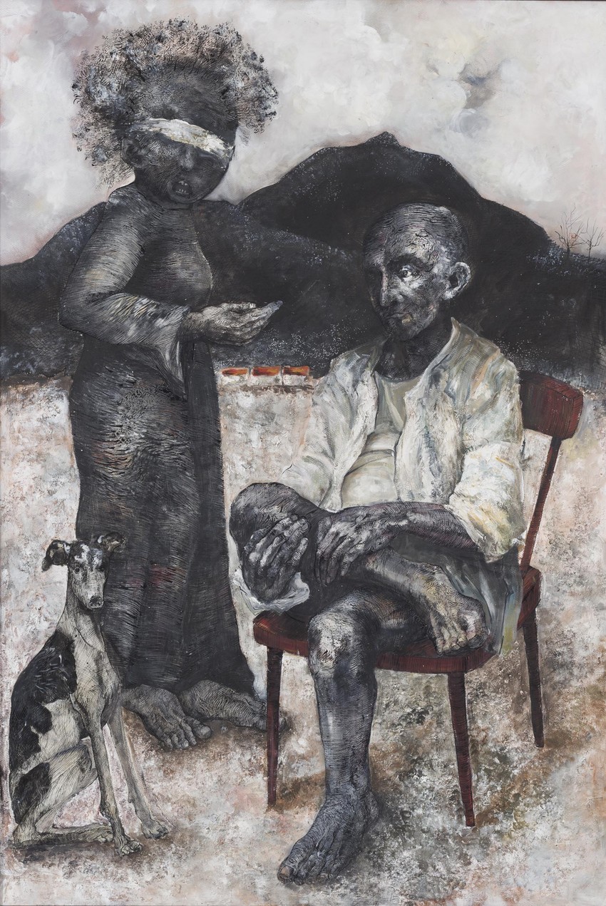 Le Fidèle 2- u čast Safetu Zecu (2018, komb. tehnika na papiru, 150x100cm), Kristina Pirković