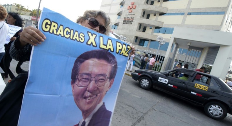 Peru's former president Alberto Fujimori was hospitalized with cardiac problems