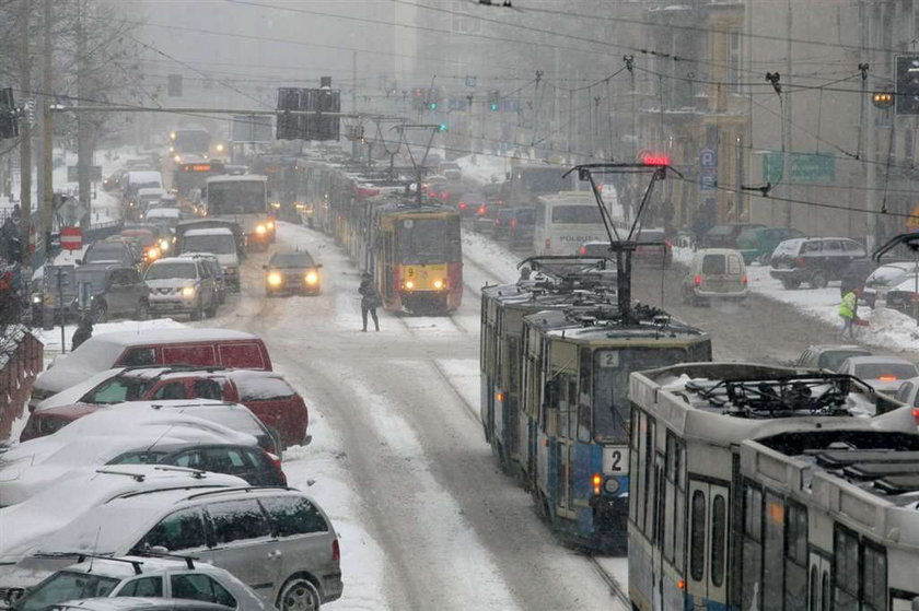 Przez śnieg stanęły tramwaje