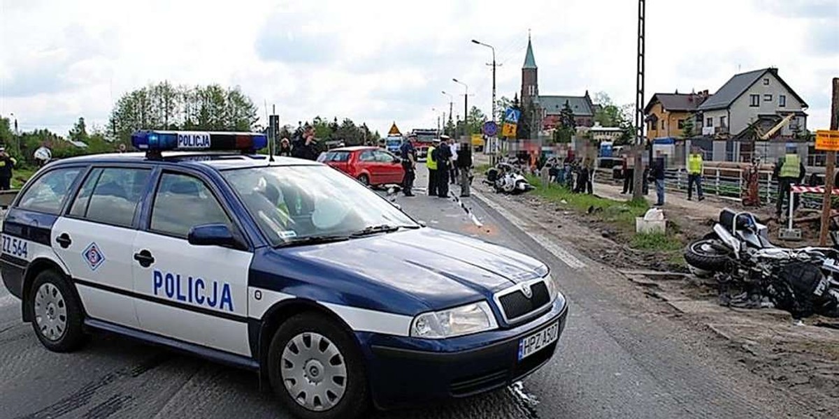 Wjechał w policjantów na motocyklach