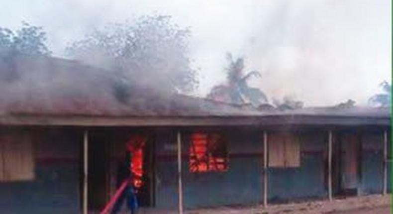 Razed classrooms in Oyo state