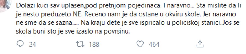 Prema rečima ove zabrinute majke, škola pokušava da zataška slučaj vršnjačkog nasilja