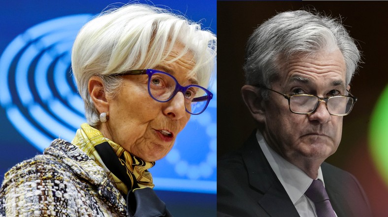 Jerome Powell (P), Christine Lagarde (L)