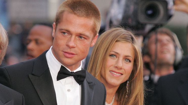 Jennifer Aniston és Brad Pitt még házasságuk idején. /Fotó: Northfoto