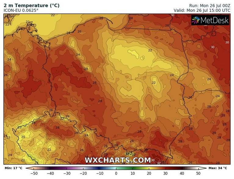 W związku z pojawiającymi się opadami, temperatura będzie dziś zróżnicowana