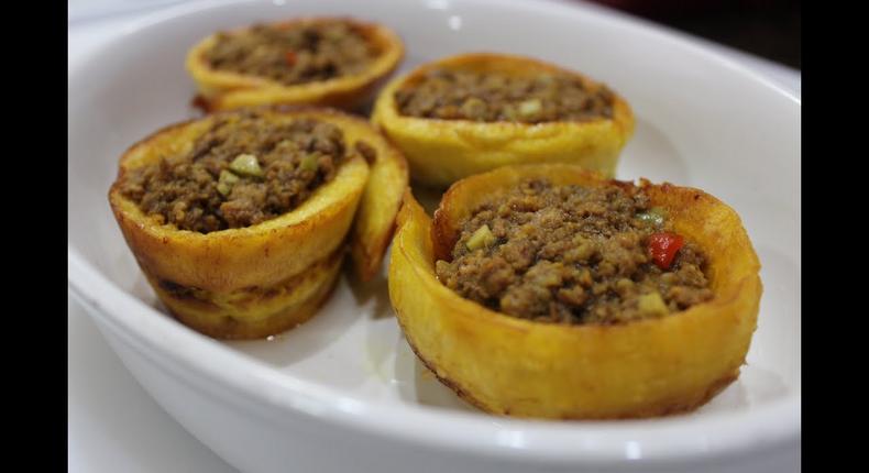 Fried plantain meat pie