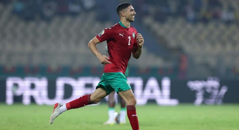Achraf Hakimi scored his second goal in as many games for Morocco at the Africa Cup of Nations