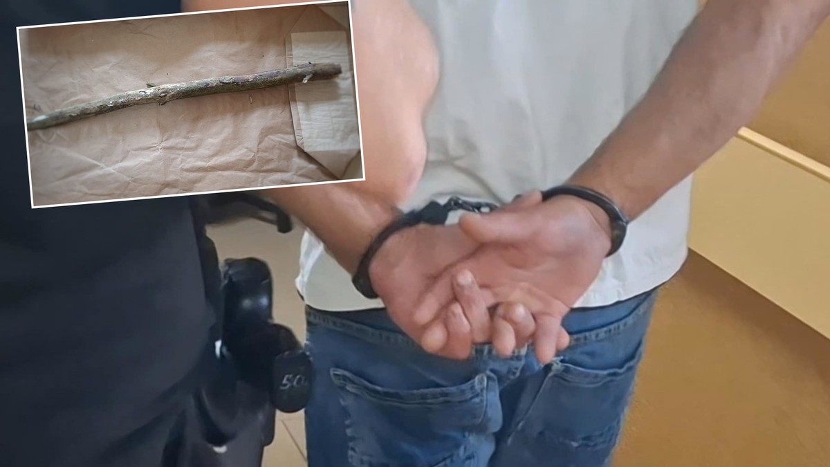 Zasadzka przy drodze. Uderzył kijem i udawał wypadek