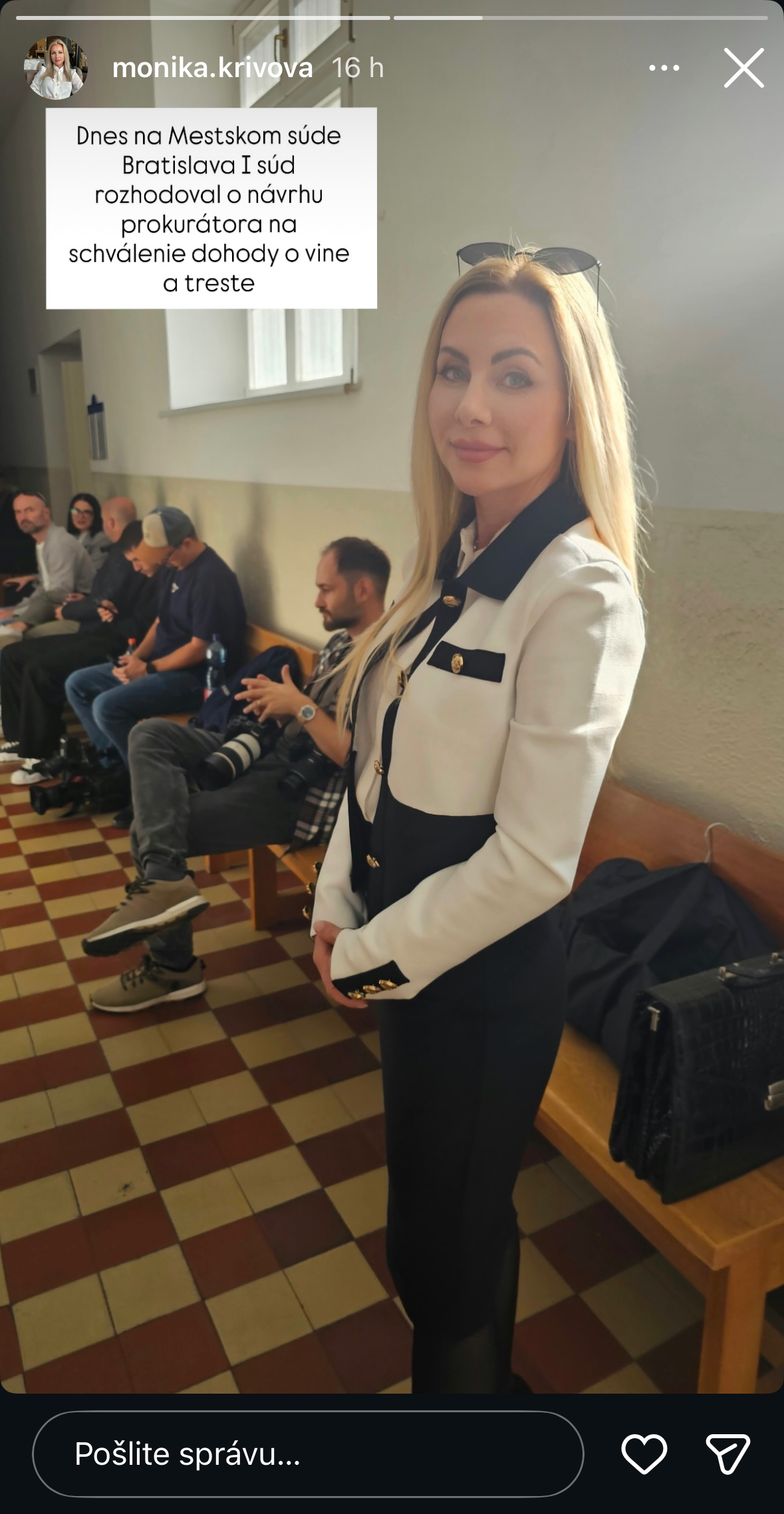 Monika Křivová na súde s Černákom. 