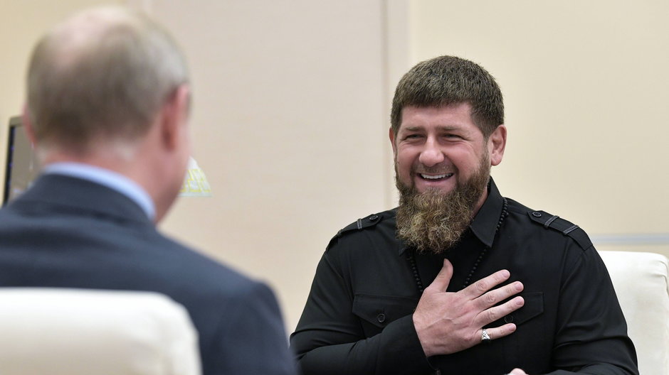 Ramzan Kadyrow na spotkaniu z Władimirem Putinem
