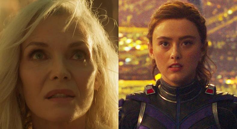 Michelle Pfeiffer as Janet van Dyne and Kathryn Newton as Cassie Lang in Ant-Man and the Wasp: Quantumania.Marvel Studios/Disney