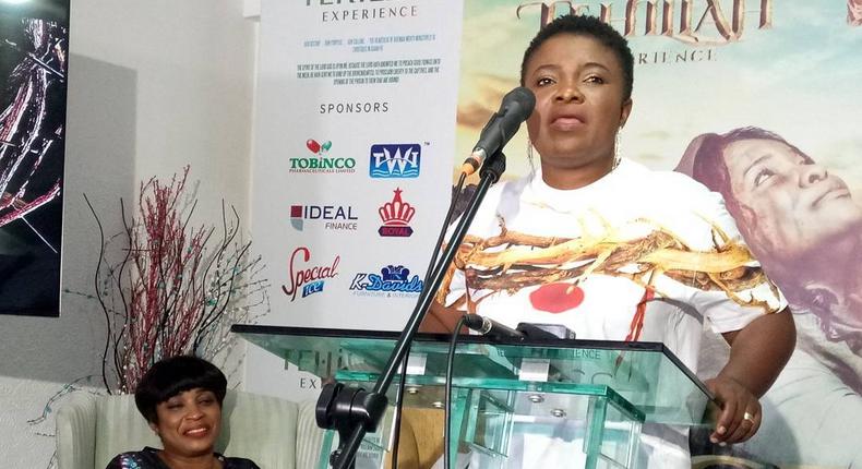 Ohemaa Mercy speaking at the launch of this year's Tehillah Experience