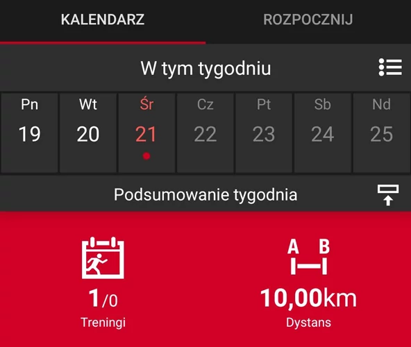 Typowy zegarek sportowy: tworzenie planów treningowych i przeglądanie statusu