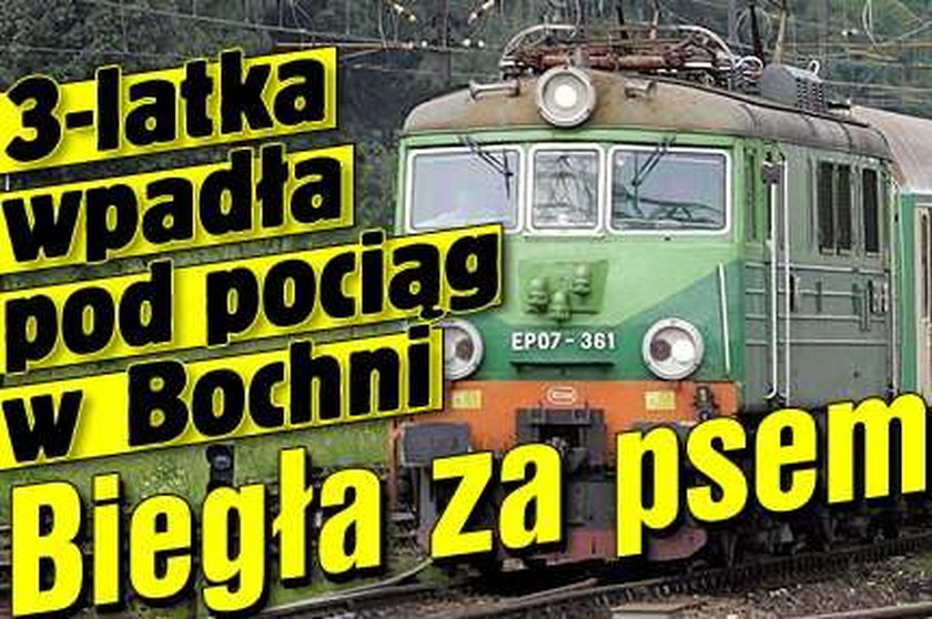 3-latka wpadła pod pociąg w Bochni. Biegła za psem