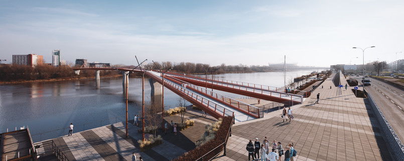 Nowy most pieszo-rowerowy połączy Bulwary Wiślane z Pragą