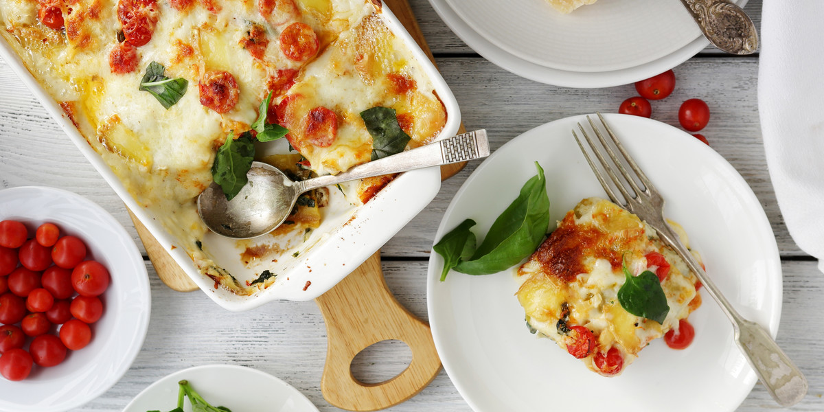 tasty lasagna with spinach