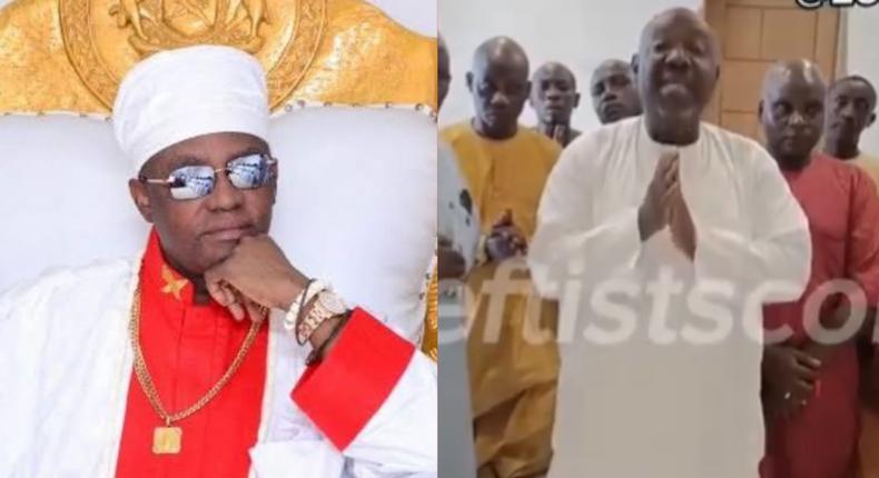 Self-proclaimed Hausa traditional ruler kneels to beg Oba of Benin for forgiveness