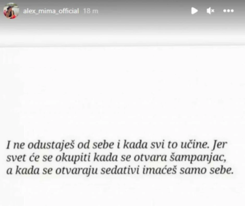 Aleksandra se oglasila